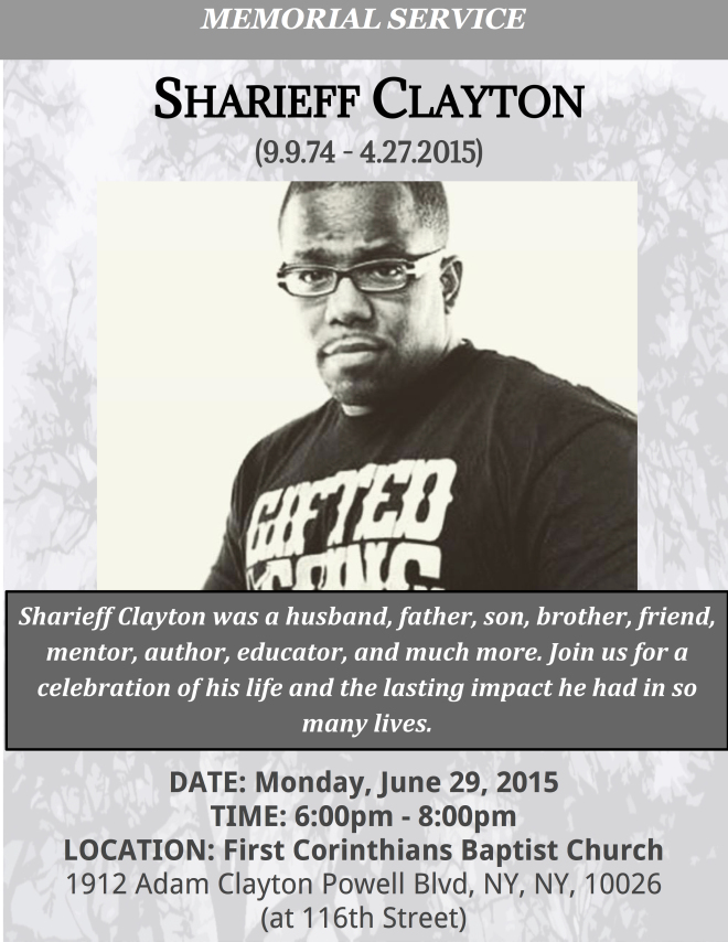 Sharieff Clayton Memorial Flyer